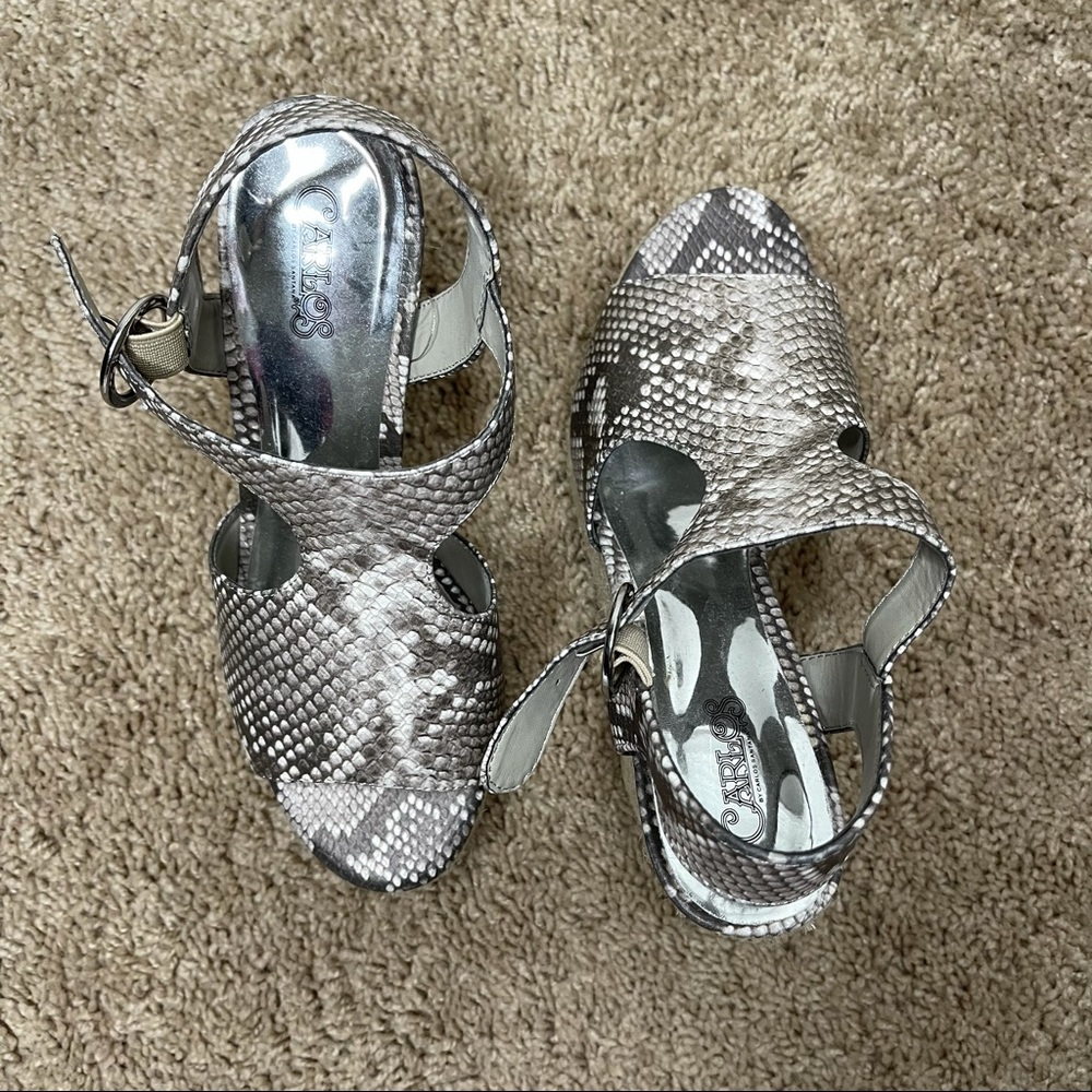 Snake print wedges